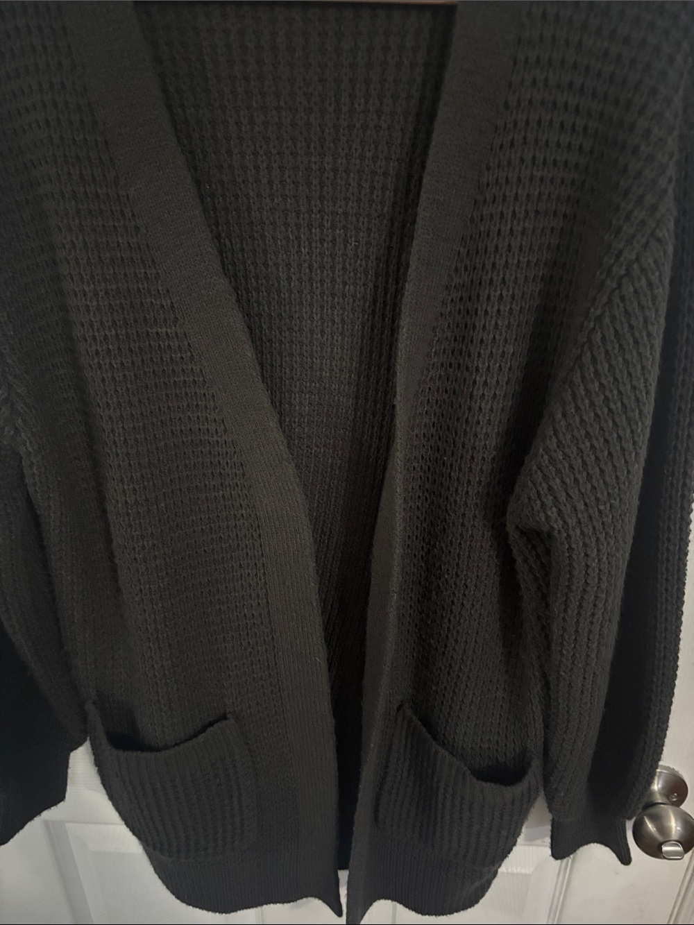 Zenana Outfitters Charcoal Waffle Knit Open-Front Cardigan - Picture 8 of 10